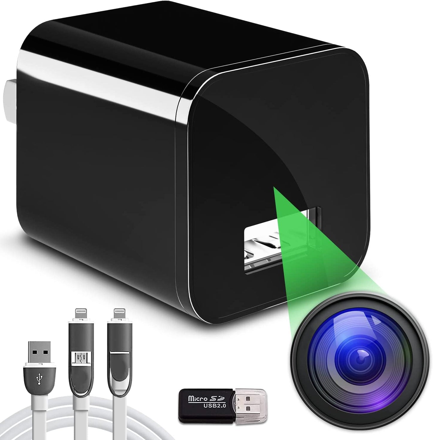 Security Camera Charger HD 1080p Easy to Use without WiFi