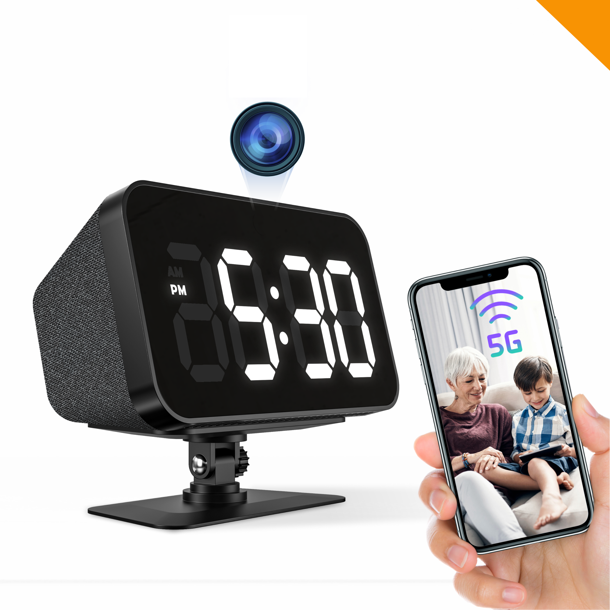 WiFi Hidden Camera Clock HD 1080P Dual Band 5GHz/2.4GHz Nanny Came