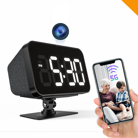 WiFi Hidden Camera Clock - HD 1080P - Dual Band 5GHz/2.4GHz Nanny Camera with 160° Wide Angle