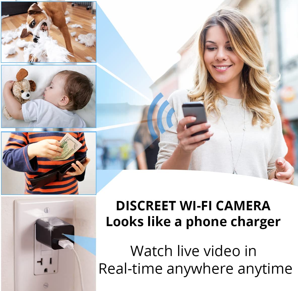 WiFi Security Camera with Free Remote View App iOS Android
